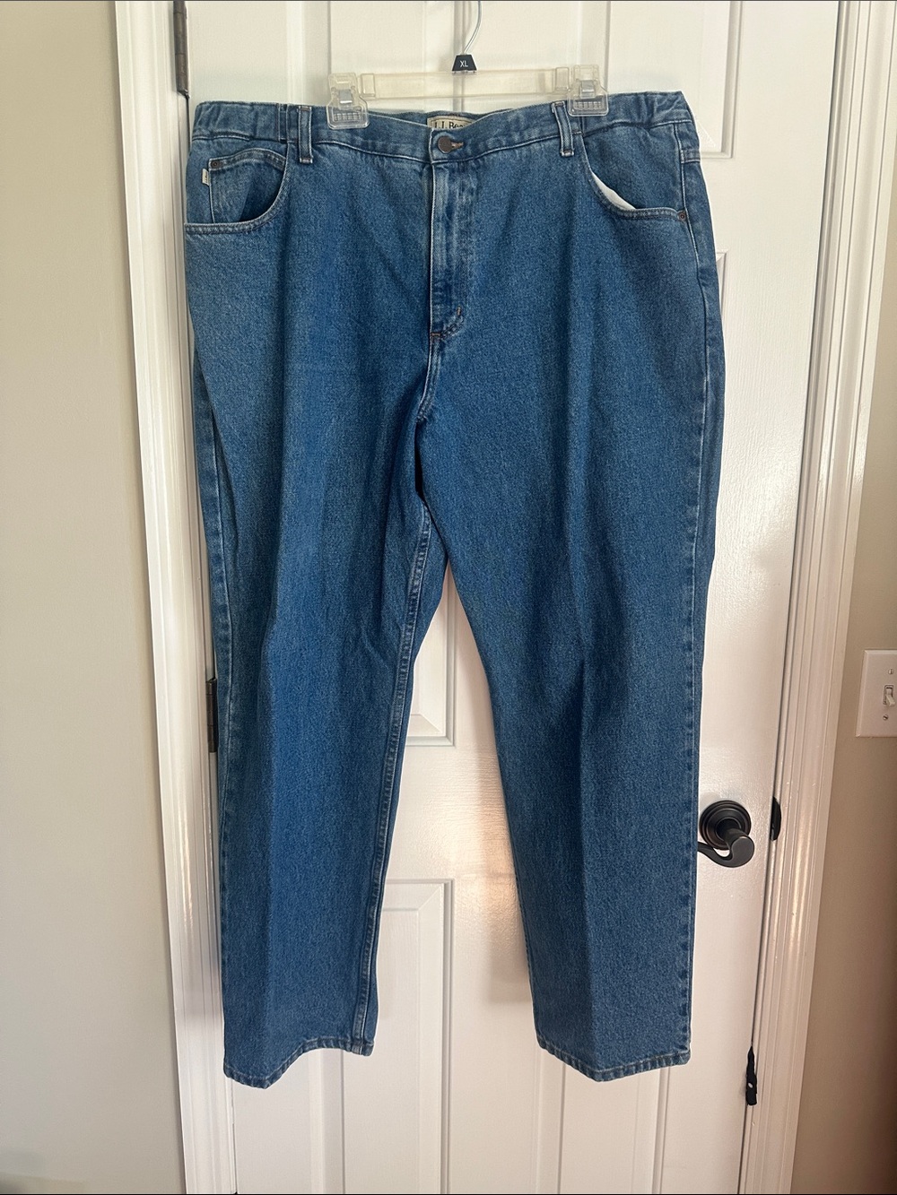 L.L. Bean Men's Straight-Leg Blue Denim Jeans